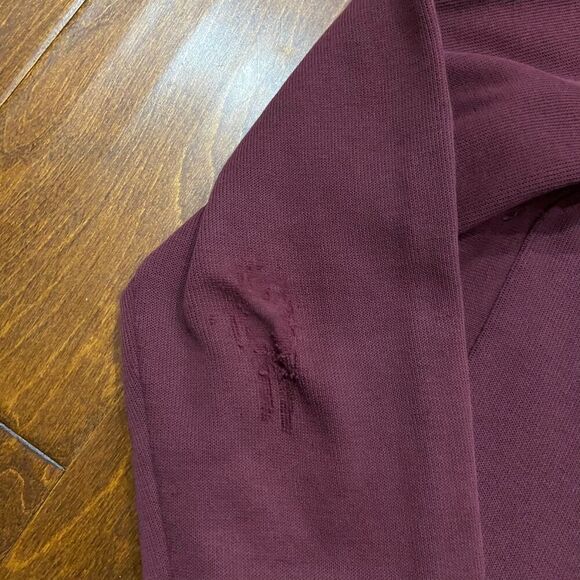 Hugo Boss Regular Fit 1/4 Zip Casual Burgundy Black Collar Sweatshirt Men's XL - Picture 5 of 11